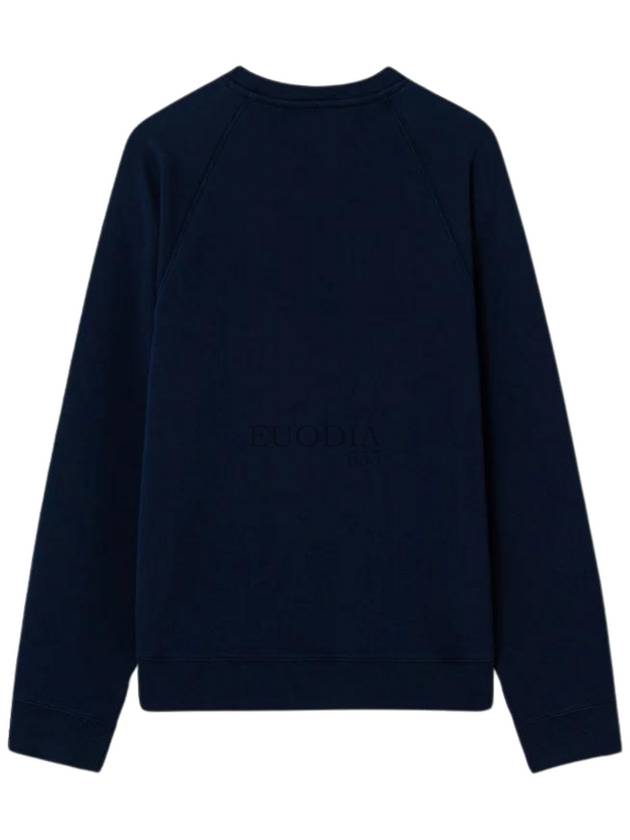 Campus Fox Print Cotton Sweatshirt Navy - MAISON KITSUNE - BALAAN 7