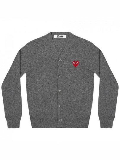 Heart Waffen V-Neck Cardigan Dark Grey - COMME DES GARCONS - BALAAN 2