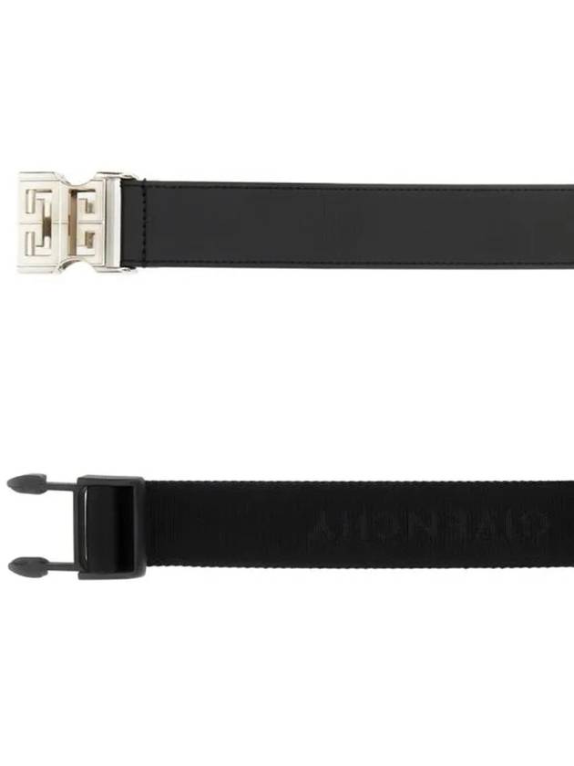 4G Logo Buckle Reversible Leather Belt Black - GIVENCHY - BALAAN 3