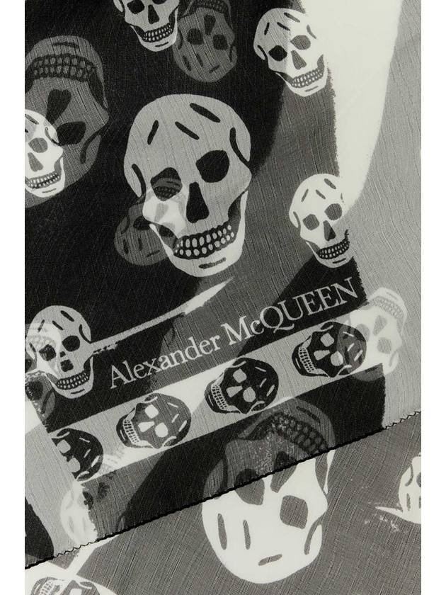 Skull Silk Scarf Black - ALEXANDER MCQUEEN - BALAAN 3