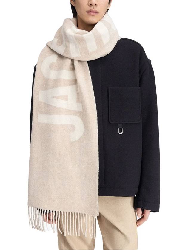 Lecharpe Fringe Logo Virgin Wool Muffler Beige - JACQUEMUS - BALAAN 6