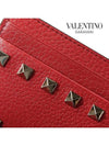 Rockstud Card Wallet Red - VALENTINO - BALAAN.