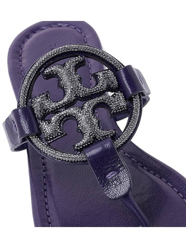 Women's Miller Leather Flip Flops Purple - TORY BURCH - BALAAN 9