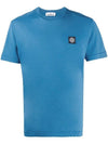 Men's Waffen Logo Patch Short Sleeve T-Shirt Blue - STONE ISLAND - BALAAN 1