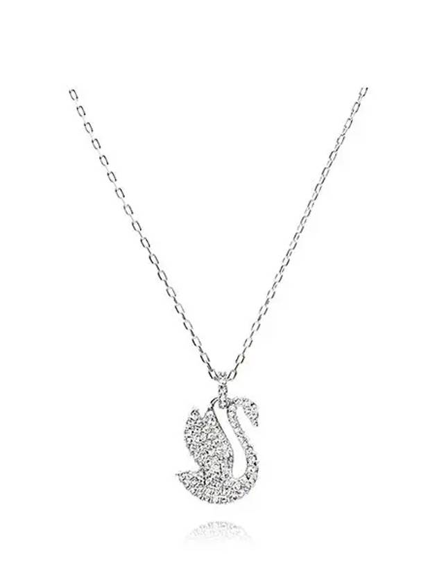 Women's Iconic Swan Pendant Necklace Silver - SWAROVSKI - BALAAN 3