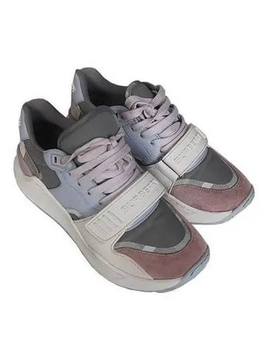 8055914 Pink Suede White Velcro Women s Sneakers No 240 - BURBERRY - BALAAN 1