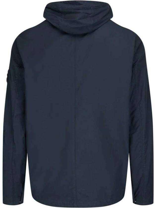 Batavia Garment Dyed Nylon Cotton Hooded Jacket Navy - STONE ISLAND - BALAAN 4