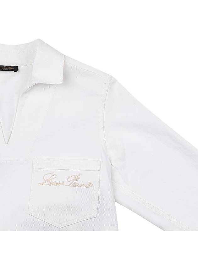 Women's Filomena Cotton Linen Long Sleeve Shirt White - LORO PIANA - BALAAN.