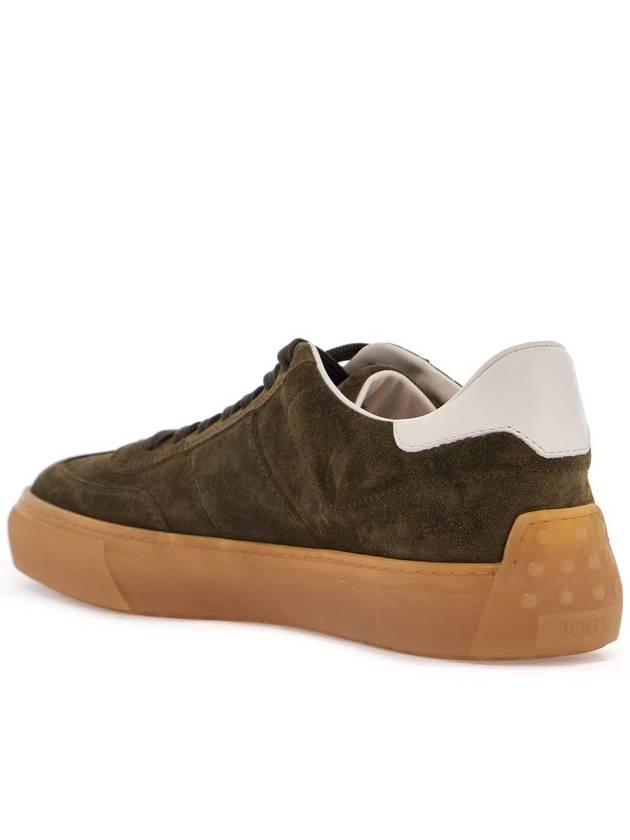 olive green suede lace-up shoes with non-slip sole - TOD'S - BALAAN 3