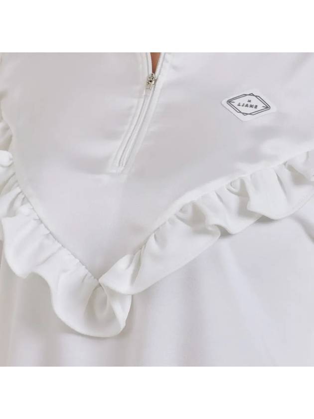 Golf Wear Satin Frill Sweatshirt White - J JANE - BALAAN 4