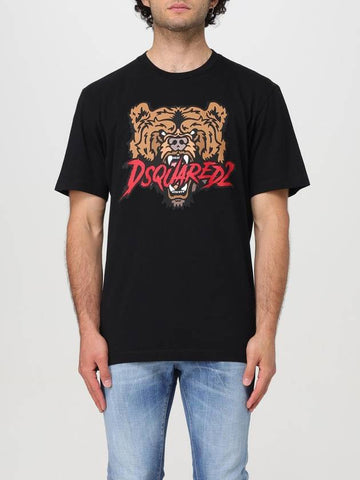 T-shirt di cotone Dsquared2 stampata - DSQUARED2 - BALAAN 1