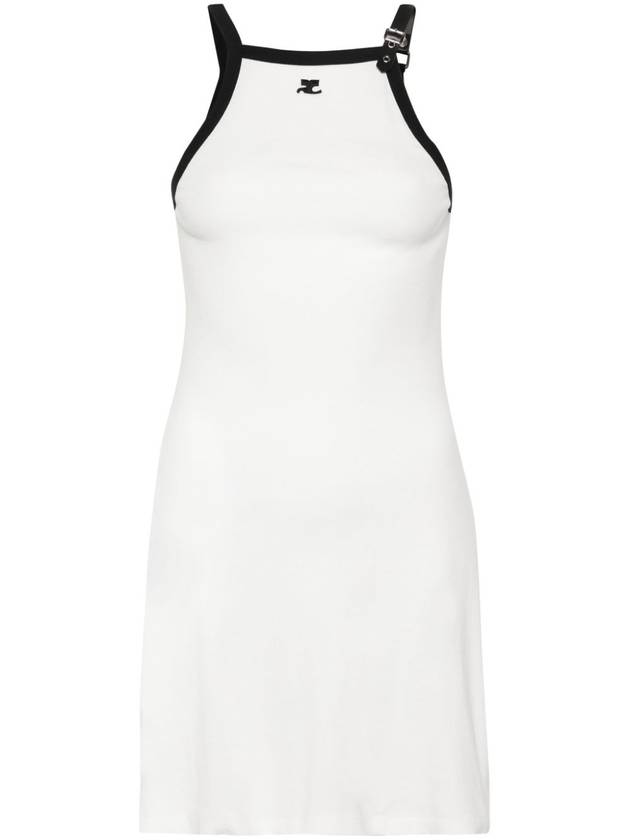 Buckle Contrast Short Dress White - COURREGES - BALAAN 2