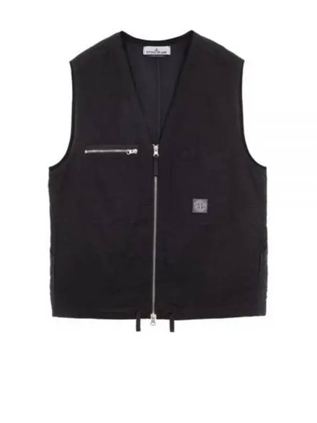 Cupro Cotton Twill TC Logo Patch Vest Black - STONE ISLAND - BALAAN 2