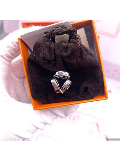 Mini Trio Twilly Scarf Ring Silver - HERMES - BALAAN 2