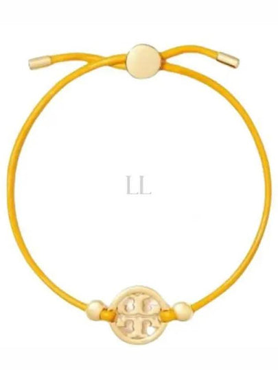 Miller Logo Charm Slider Leather Bracelet Yellow - TORY BURCH - BALAAN 2