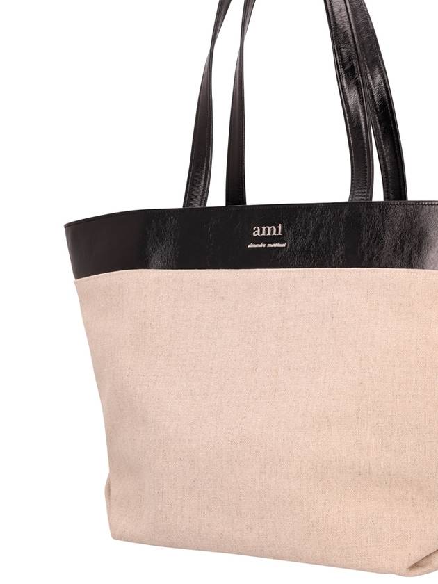 East West Shopping Tote Bag Natural - AMI - BALAAN 4