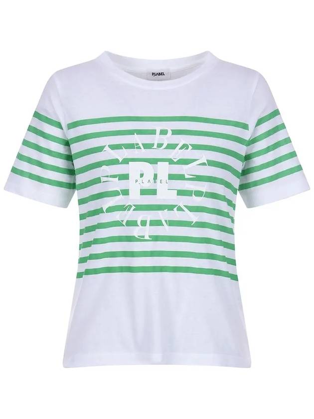 Striped Logo Short Sleeve T-Shirt MW3ME187BLU - P_LABEL - BALAAN 6