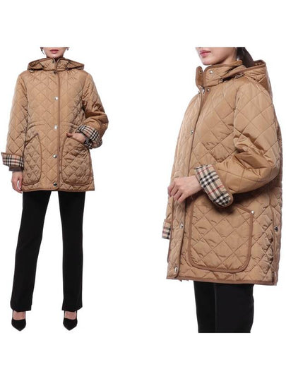 Diamond Quilted Nylon Jacket Archive Beige - BURBERRY - BALAAN 2