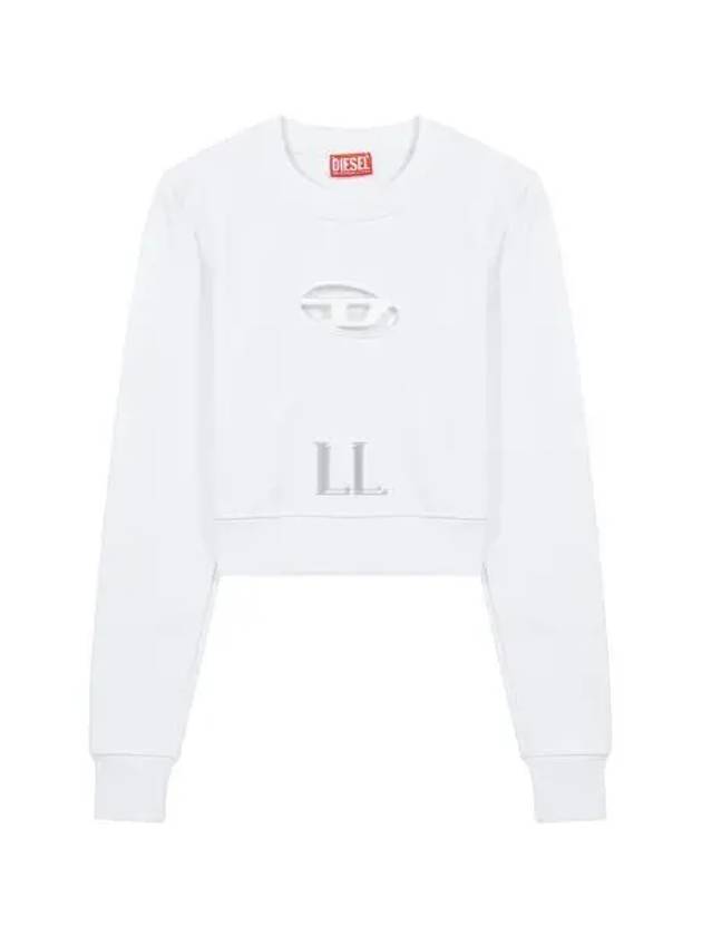 F Slimmy Cutout Logo Crop Sweatshirt White - DIESEL - BALAAN 2