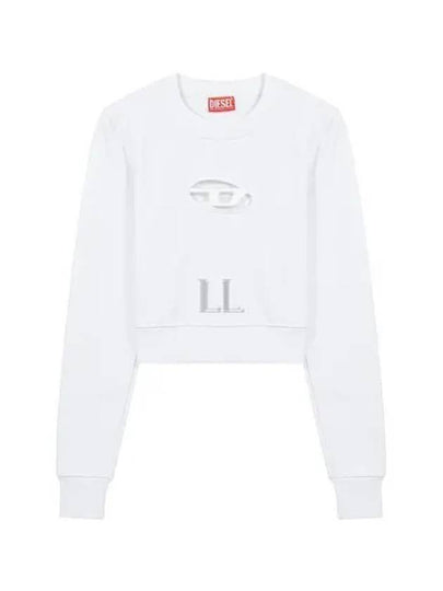 F Slimmy Cutout Logo Crop Sweatshirt White - DIESEL - BALAAN 2