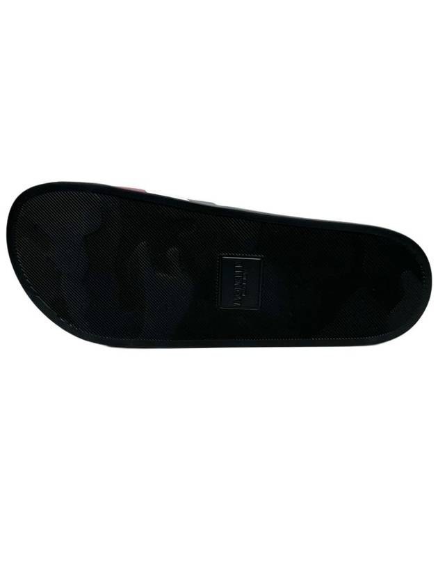 Basil Logo Emboss Striped Slippers Black - MONCLER - BALAAN 7