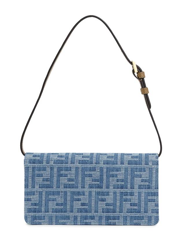 FF Logo Denim Shoulder Bag Blue - FENDI - BALAAN 4