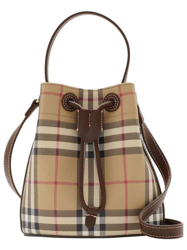 Check Mini Bucket Bag Archive Beige - BURBERRY - BALAAN 1