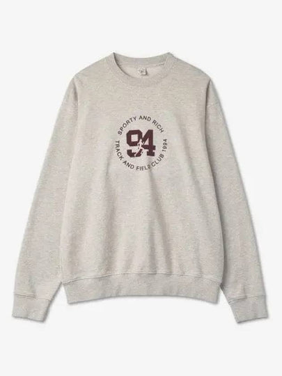 Track Field Flock Crew Neck Cotton Sweatshirt Light Oatmeal - SPORTY & RICH - BALAAN 2