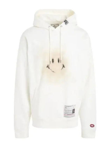 24 A12HD672 White Smiley Face Print Hoodie - MIHARA YASUHIRO - BALAAN 1