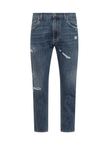 Denim Straight Pants GYJDADG8KO2 S9001 BLUE - DOLCE&GABBANA - BALAAN 1