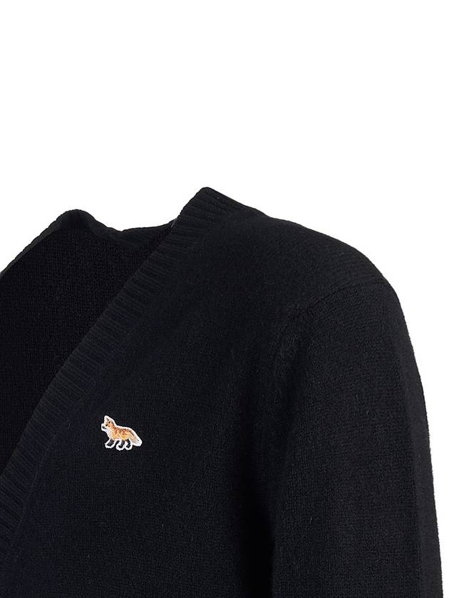 Baby Fox Patch Cosy Cardigan Black - MAISON KITSUNE - BALAAN 6