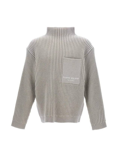 Marina Rib Pure Wool Turtleneck Plaster Beige - STONE ISLAND - BALAAN 1