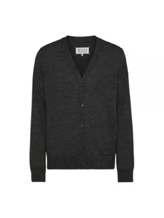 Elbow Patch Fine Knit Cardigan Charcoal - MAISON MARGIELA - BALAAN 2