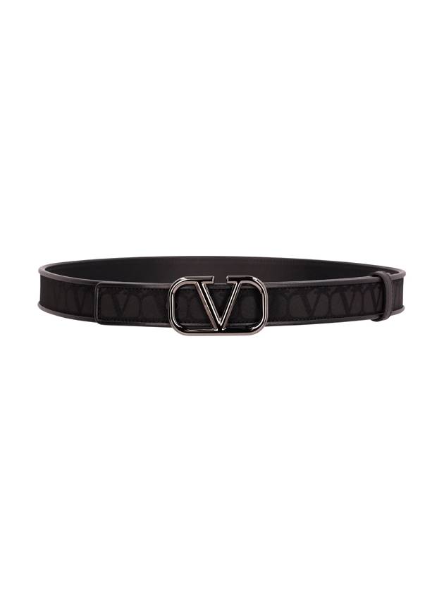 V Logo Leather Belt Black - VALENTINO - BALAAN 2