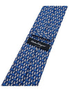 Rabbit Print Silk Tie Blue - SALVATORE FERRAGAMO - BALAAN 8