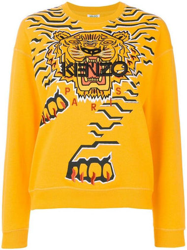 Kenjo Geo Tiger Yellow Sweatershirt 2SW871 4XE 41 - KENZO - BALAAN 1