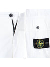 Men's Wappen Patch Pocket Bermuda Cargo Shorts White - STONE ISLAND - BALAAN 5