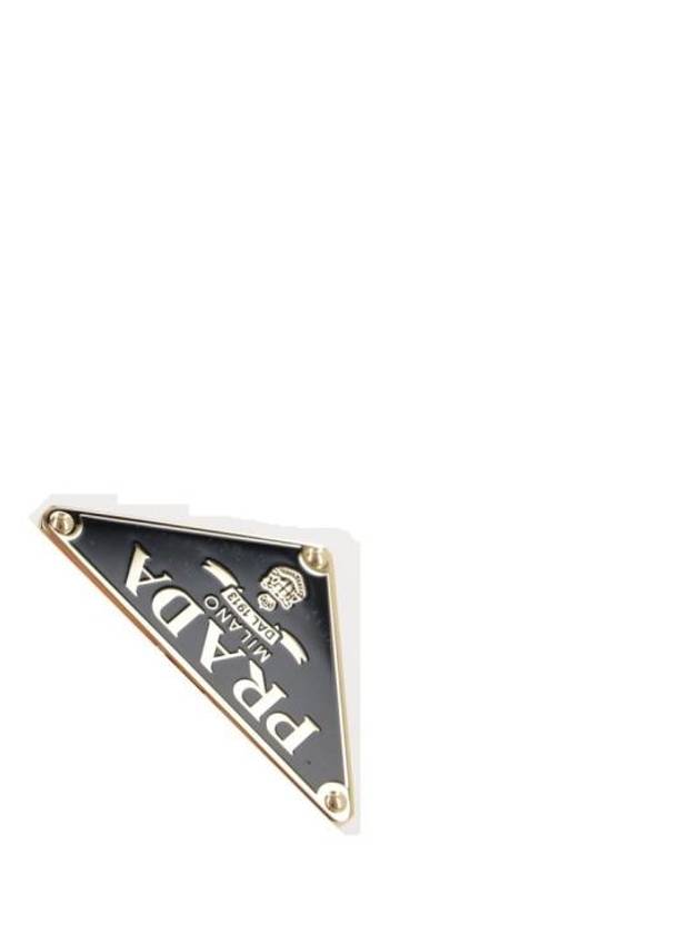 Triangle Logo Metal Key Holder Gold Black - PRADA - BALAAN 4