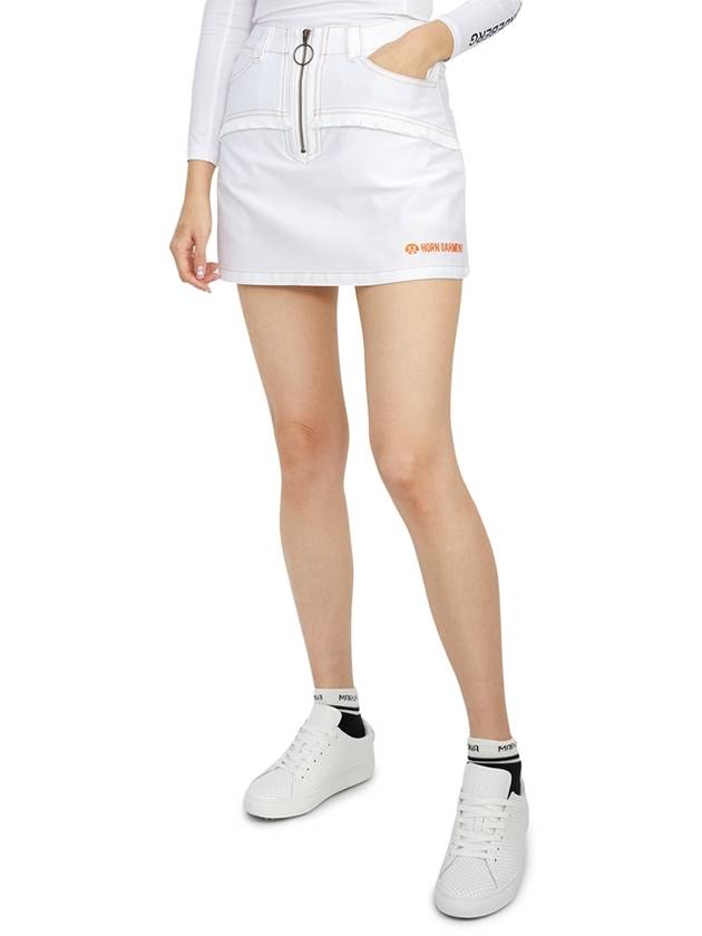 Women's Second Jersey Skirt White - HORN GARMENT - BALAAN 6