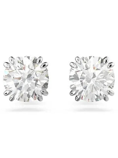 Stilla Round Stud Earrings White - SWAROVSKI - BALAAN 2