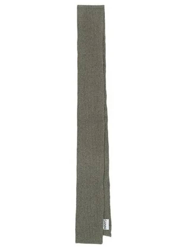 Wool Muffler Dusty Olive - GANNI - BALAAN 3