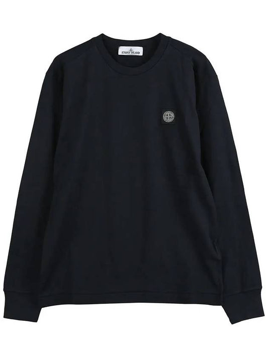 Logo Patch Long Sleeve T-Shirt Navy - STONE ISLAND - BALAAN 2