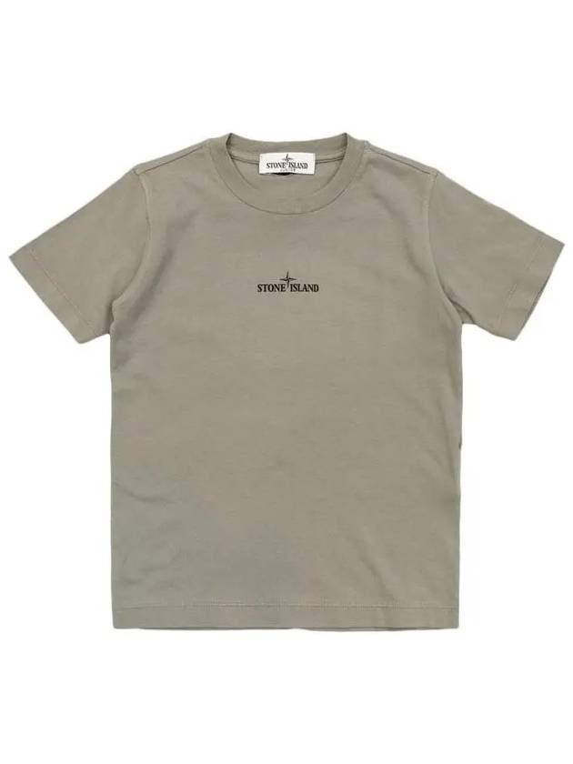 Kids Logo Print Short Sleeve T-Shirt Dust Grey - STONE ISLAND - BALAAN 2