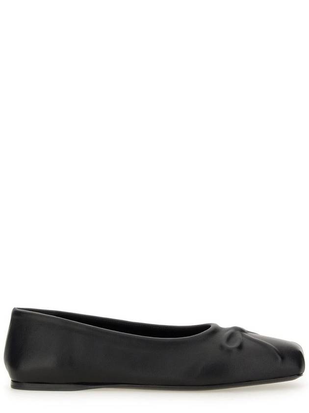 Bow Embossed Leather Ballerina Black - MARNI - BALAAN 2