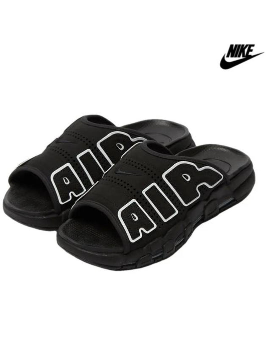 Air More Uptempo Slippers Black - NIKE - BALAAN.