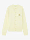 Fox Head Round Neck Cardigan Yellow Women s - MAISON KITSUNE - BALAAN 1