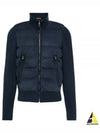 Down Suede Front Zip Though Jacket Ink Blue - TOM FORD - BALAAN 2