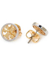 Miller Stud Earrings Silver Gold - TORY BURCH - BALAAN 7