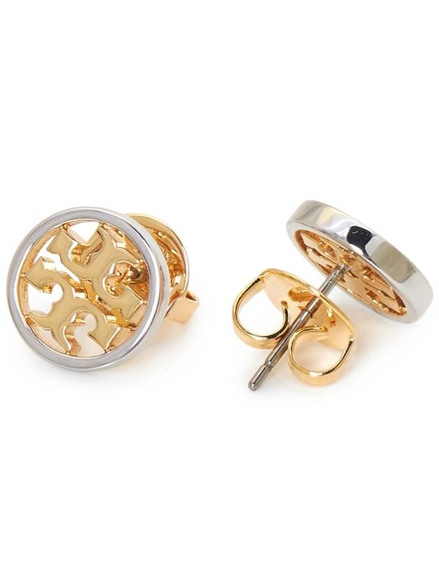 Miller Stud Earrings Silver Gold - TORY BURCH - BALAAN 7