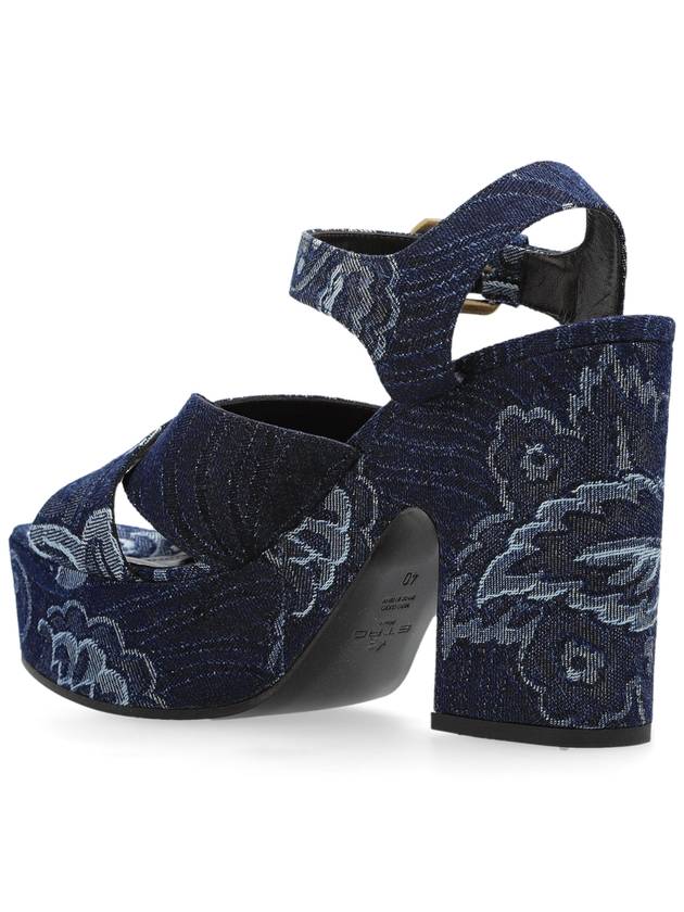 Etro Platform Sandals, Women's, Navy Blue - ETRO - BALAAN 5